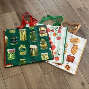 Homegoods TJMaxx Marshalls Viral Food Prints Reusable
Tote Bags Set of 3 NWOT